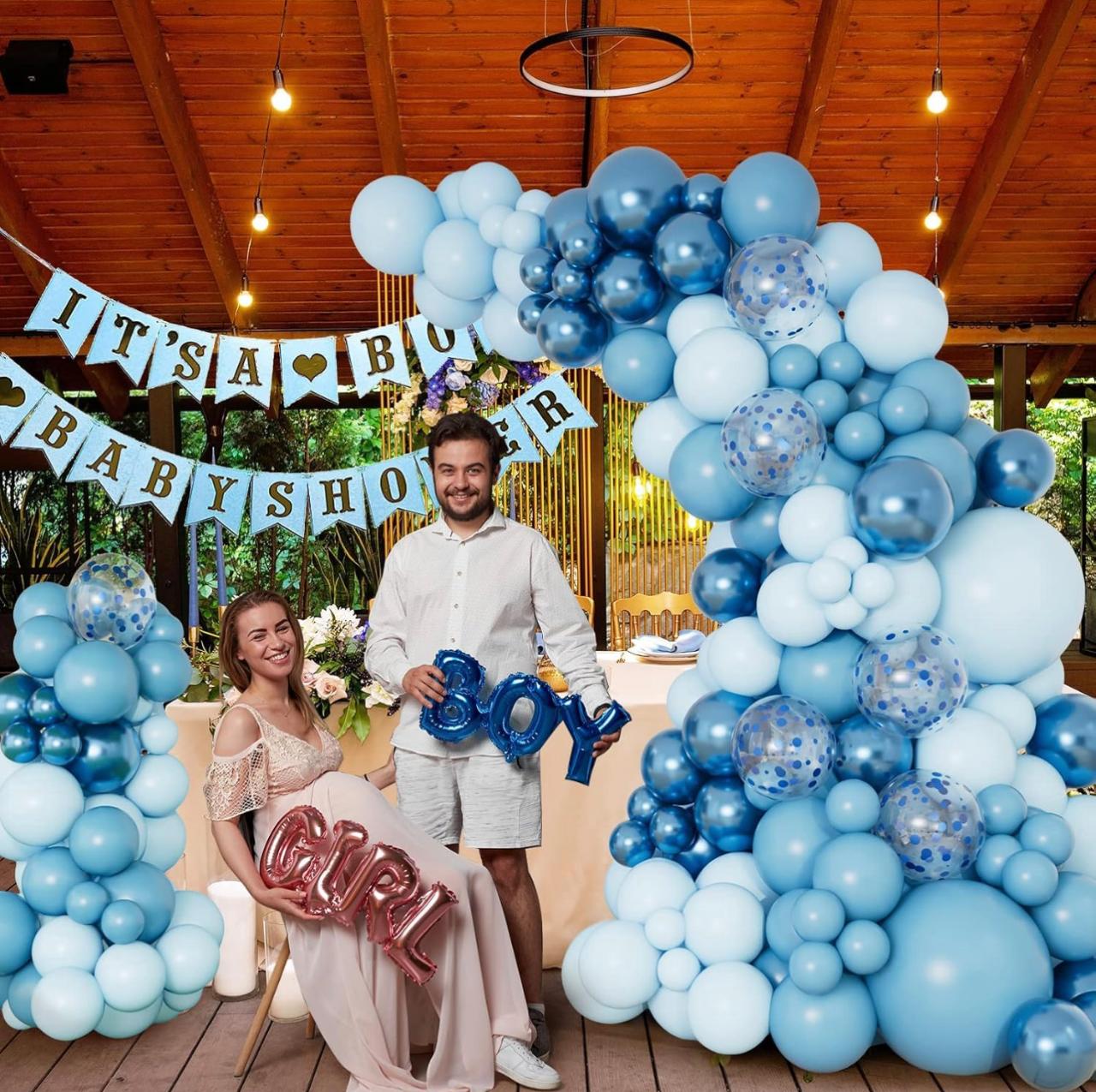 Happy Birthday Decoration Kit – Blue Balloon Arch with Number 1 for Boys Pack of 104 pcs