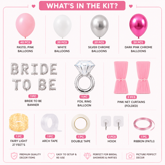 Bride To Be Decor Kit - 110 Pcs