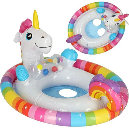 Unicorn Baby Float Kid Boat Inflatable Swimming Pool Ring Tube 32” x 23”