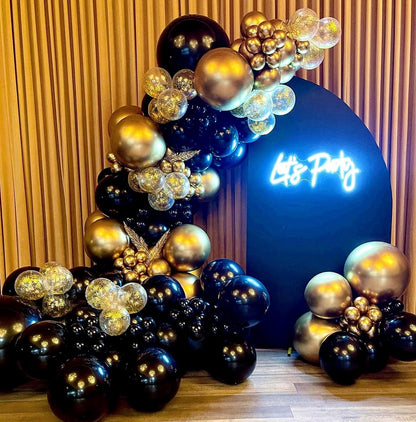 Black Gold Balloon Garland Arch Kit - 104Pcs Party Decoration
