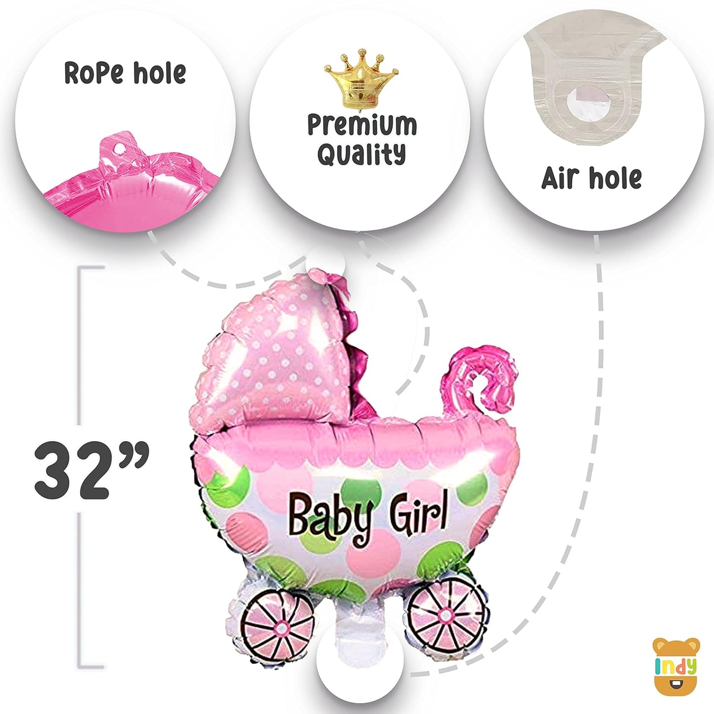 Set Of 35 Pcs Baby Girl Balloon For Kids New Born Baby Theme