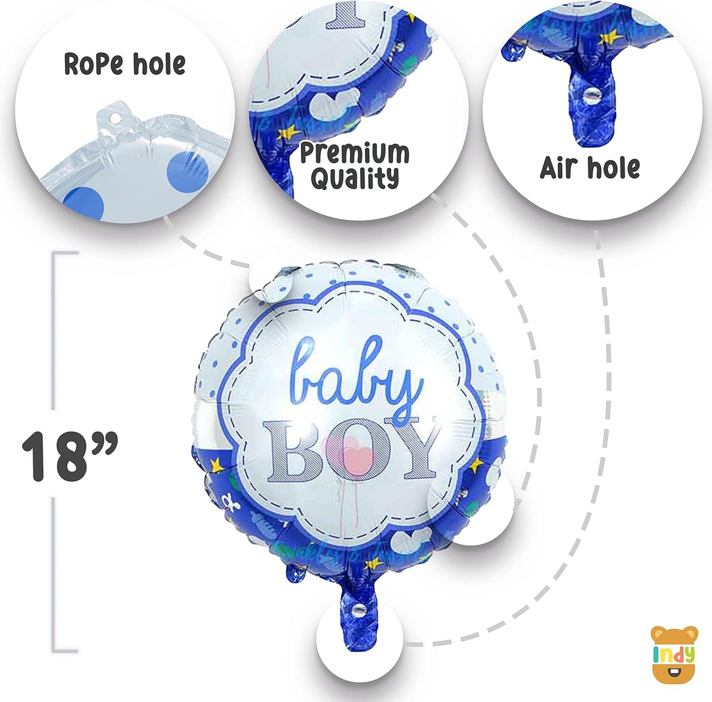 Set Of 35 Pcs - born Baby Boy ballon For Kids Birthday Party Theme