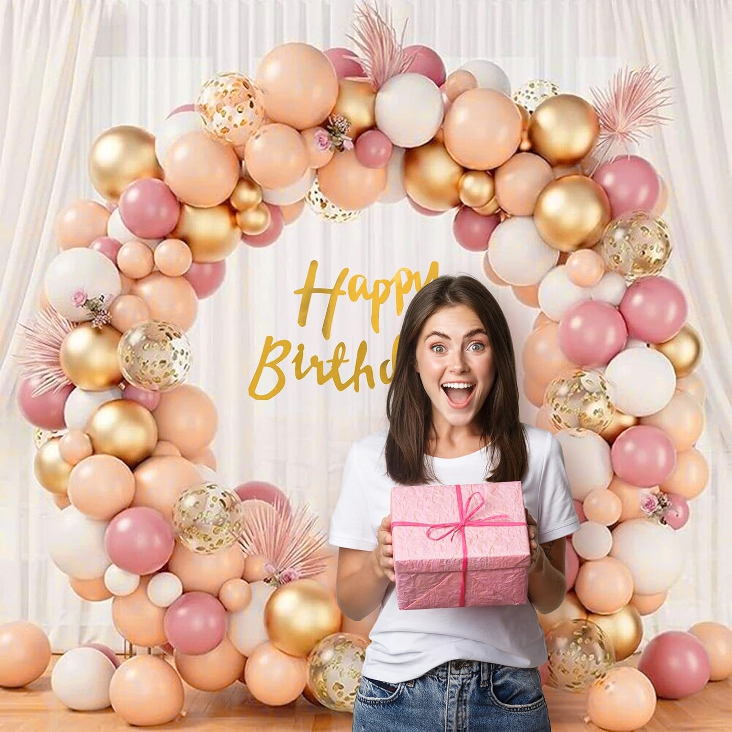 Happy Birthday Decoration kit for girls - Set of 57 Pcs