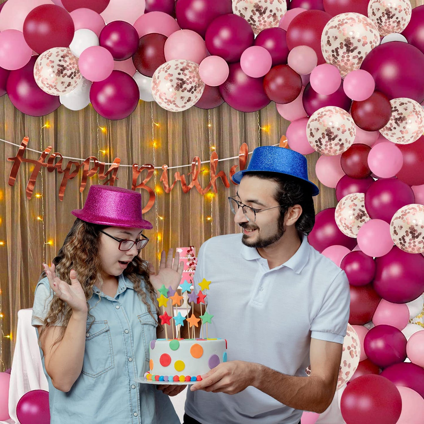 Burgundy Birthday Decoration Theme - Set of 69 Pcs