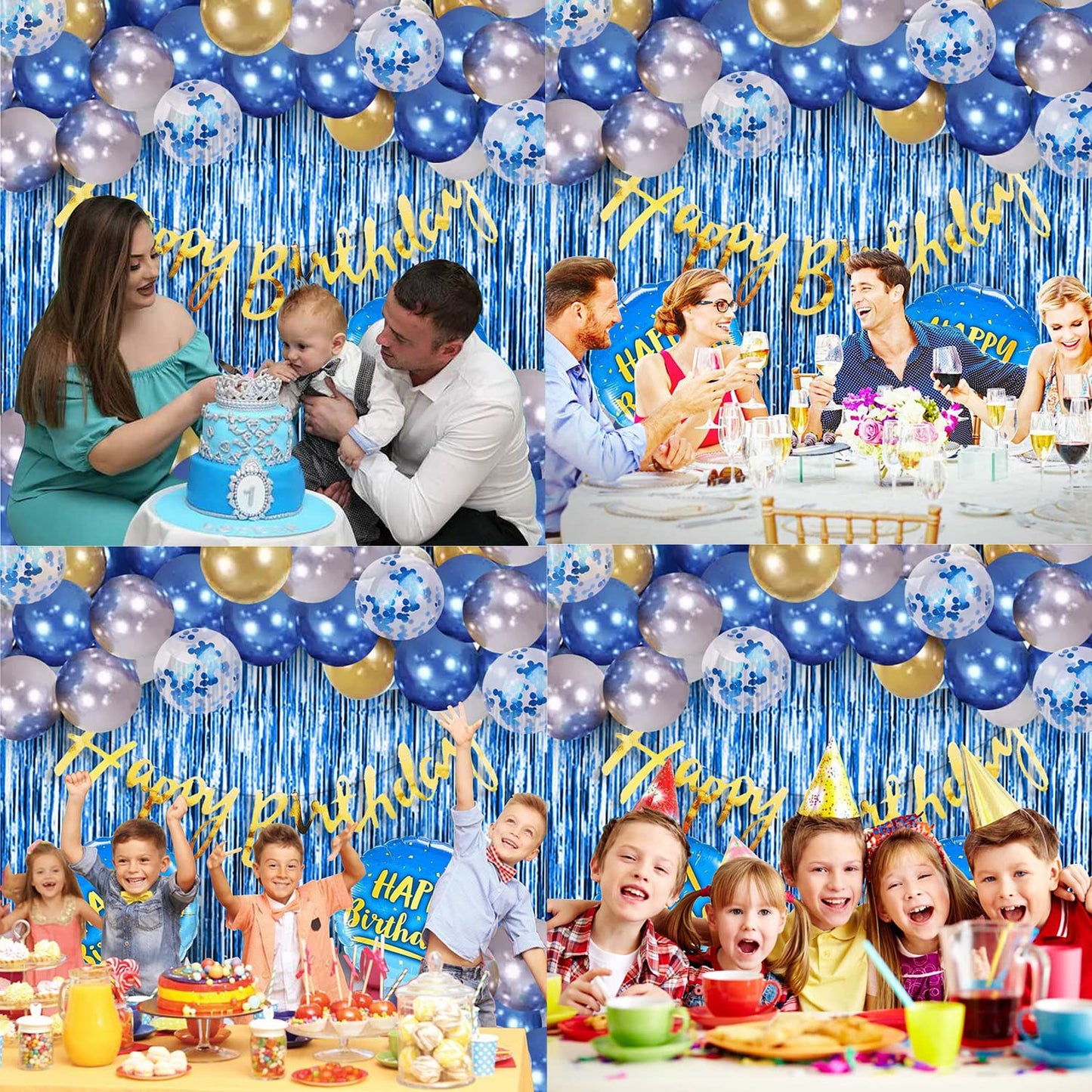 Happy Birthday Decoration Kit For Boys - 44 Pcs Combo