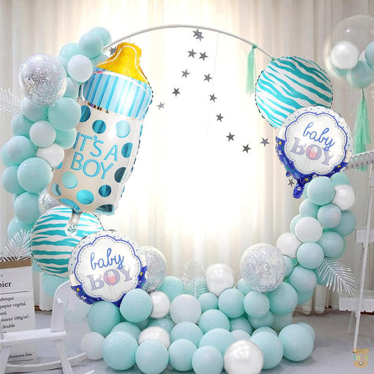 Its A Boy Bottle Balloon, Baby Boy Foil Balloon Set of 50 pcs For Decoration