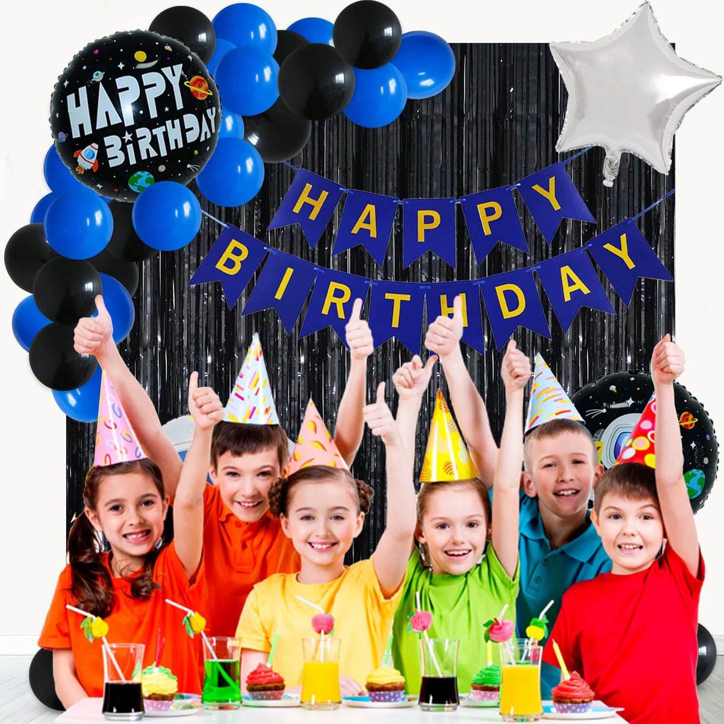 Space Theme Birthday Decoration Kit – Set of 28 Pcs