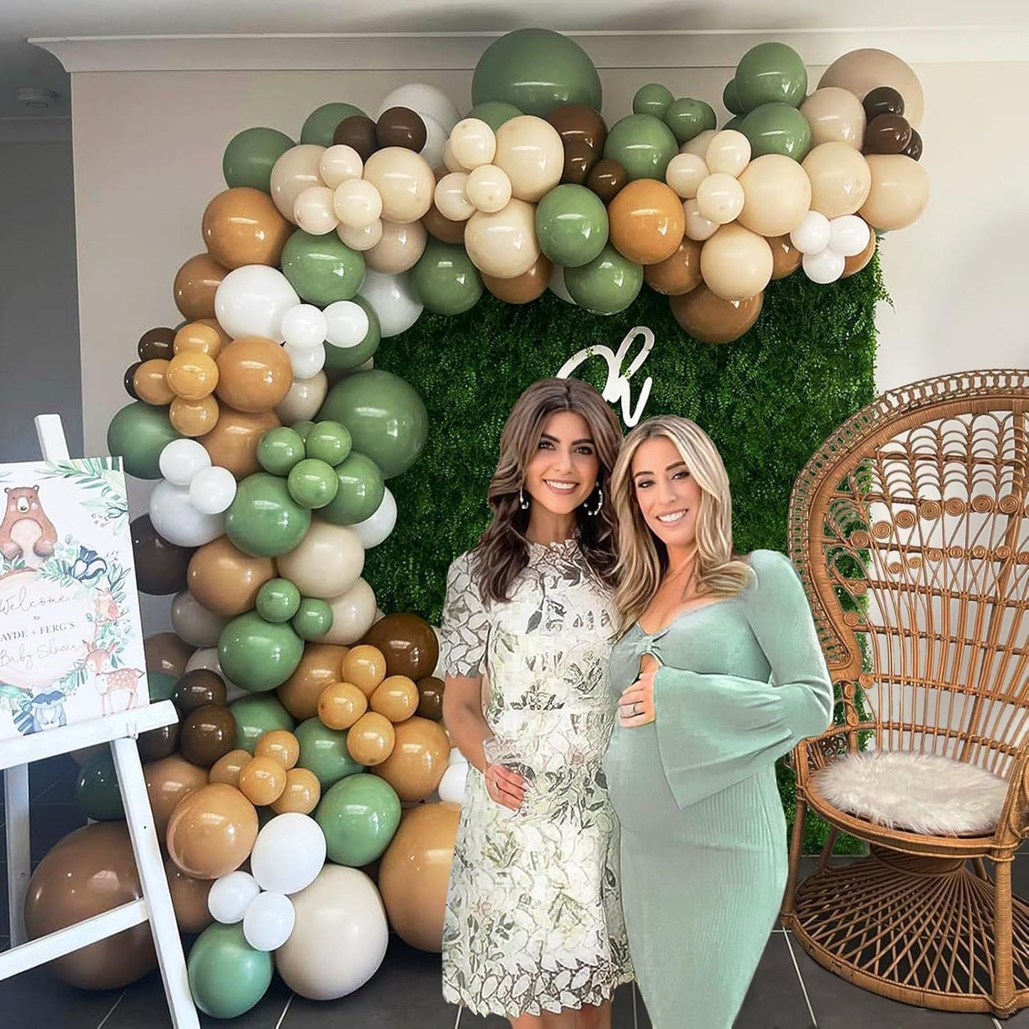 Metallic Balloons 60 Pcs - Gold Green Brown White Party Balloons for Birthday & Wedding