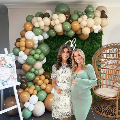 Metallic Balloons 60 Pcs - Gold Green Brown White Party Balloons for Birthday & Wedding