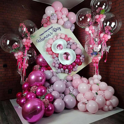 60 Pcs Metallic Pink Confetti Balloons for Wedding & Birthday Party