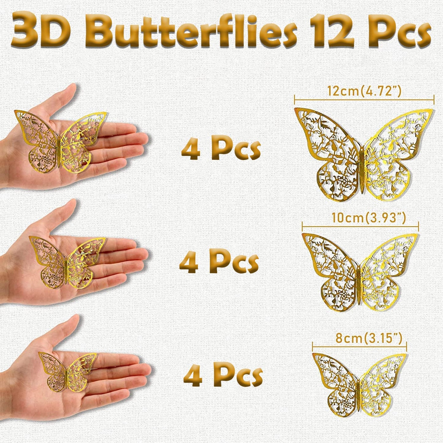 81-Piece Rainbow Butterfly Birthday Decoration Kit with Golden Banner for Girls