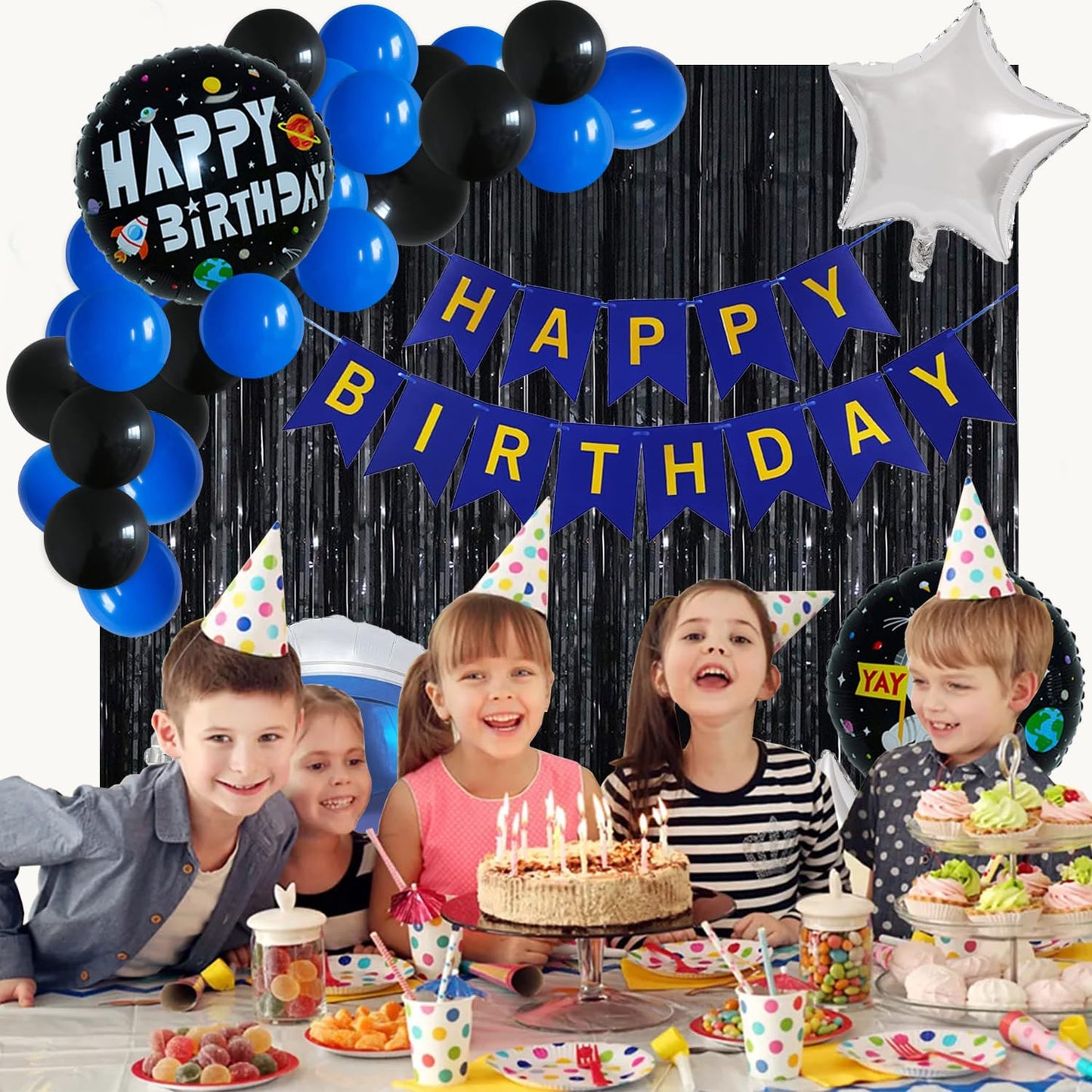 Space Theme Birthday Decoration Kit – Set of 28 Pcs