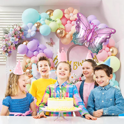 Pastel Butterfly Theme Birthday Decoration Kit – 96 Pcs Combo