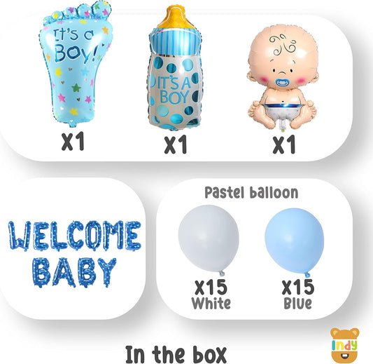 Baby Boy Welcome Decoration Kit For Home 44Pcs