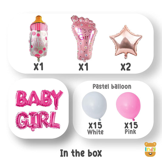 Set Of 42 Pcs Baby Girl Welcome Decoration Kit For Home