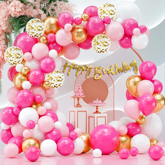 Happy Birthday Decoration Items for Girl - Set of 54 Pcs