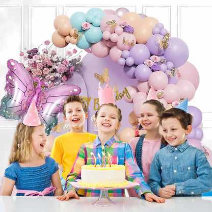 Butterfly Theme Birthday Decoration Kit For Girls – Set of 76 Pcs