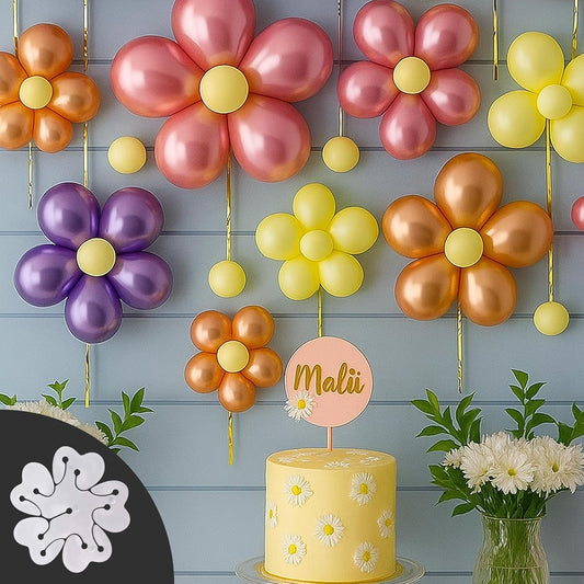 Birthday Decoration Set – 59Pcs Metallic Chrome Balloon Kit with Curling Ribbon & Flower Clips