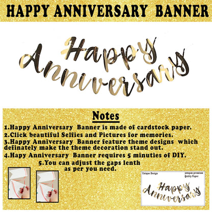 Happy Anniversary Decoration Items Kit - 45 Pcs Combo