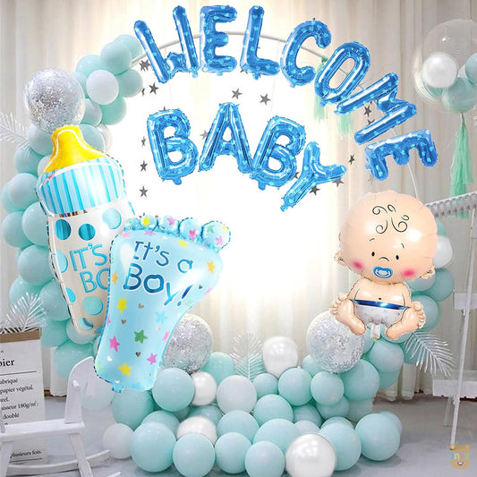 Baby Boy Welcome Decoration Kit For Home 44Pcs