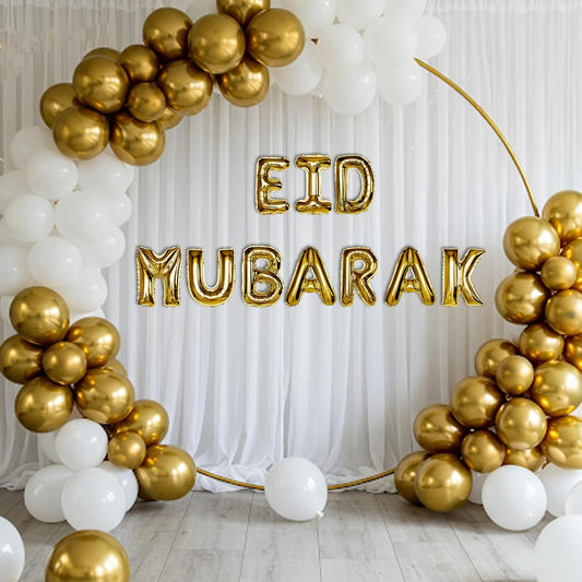 Eid Decoration Items for Home Decor with Golden & White Balloons- 41 Pcs