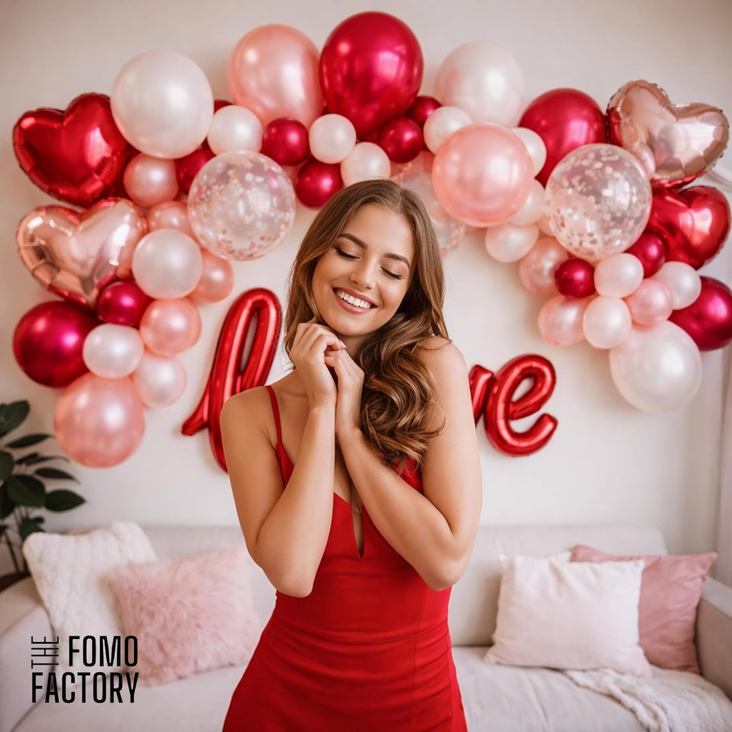 Romantic Red & White Love Balloon Decoration Set - 39 Pcs Pack