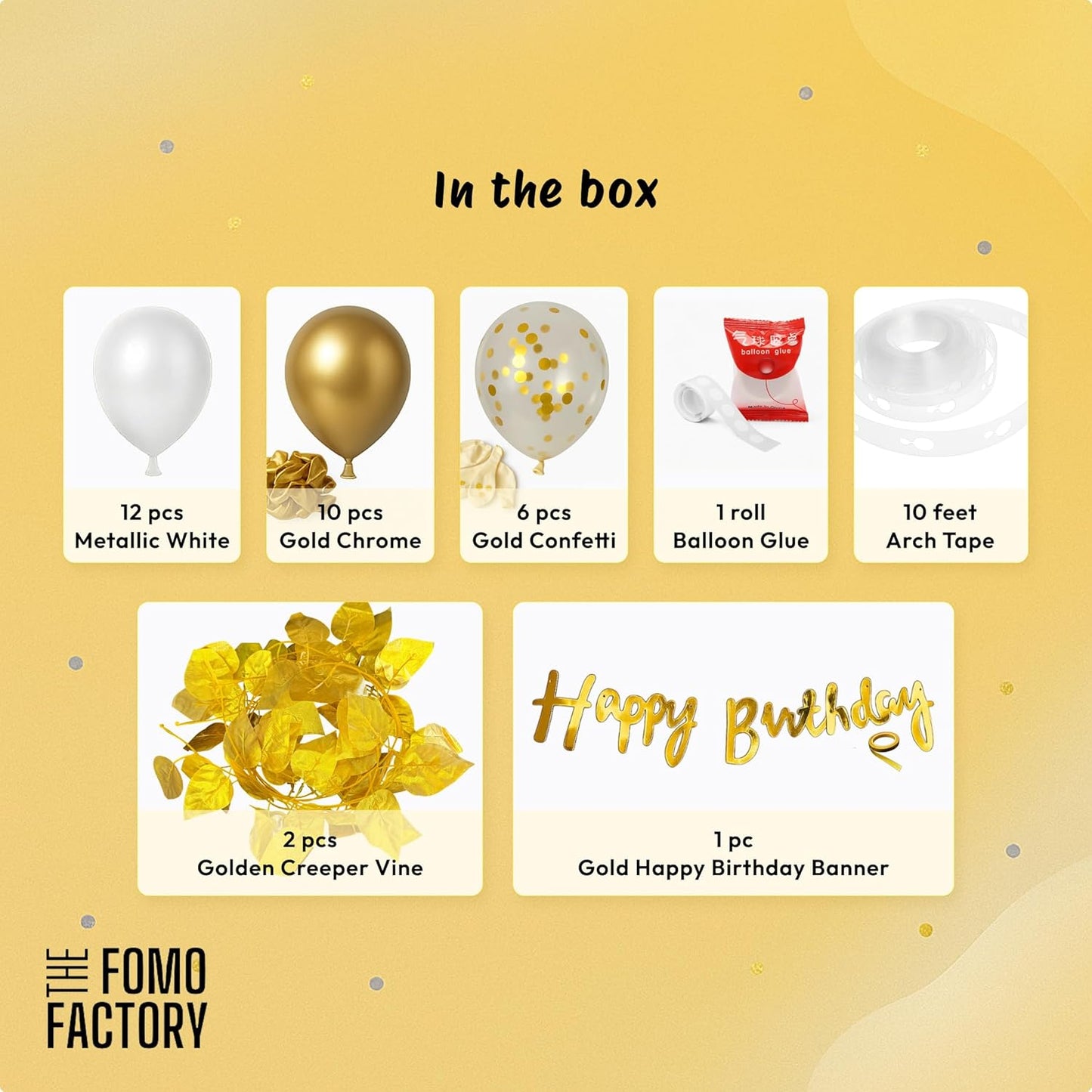 Golden Birthday Decoration Kit For Girls - Set of 33 Pcs