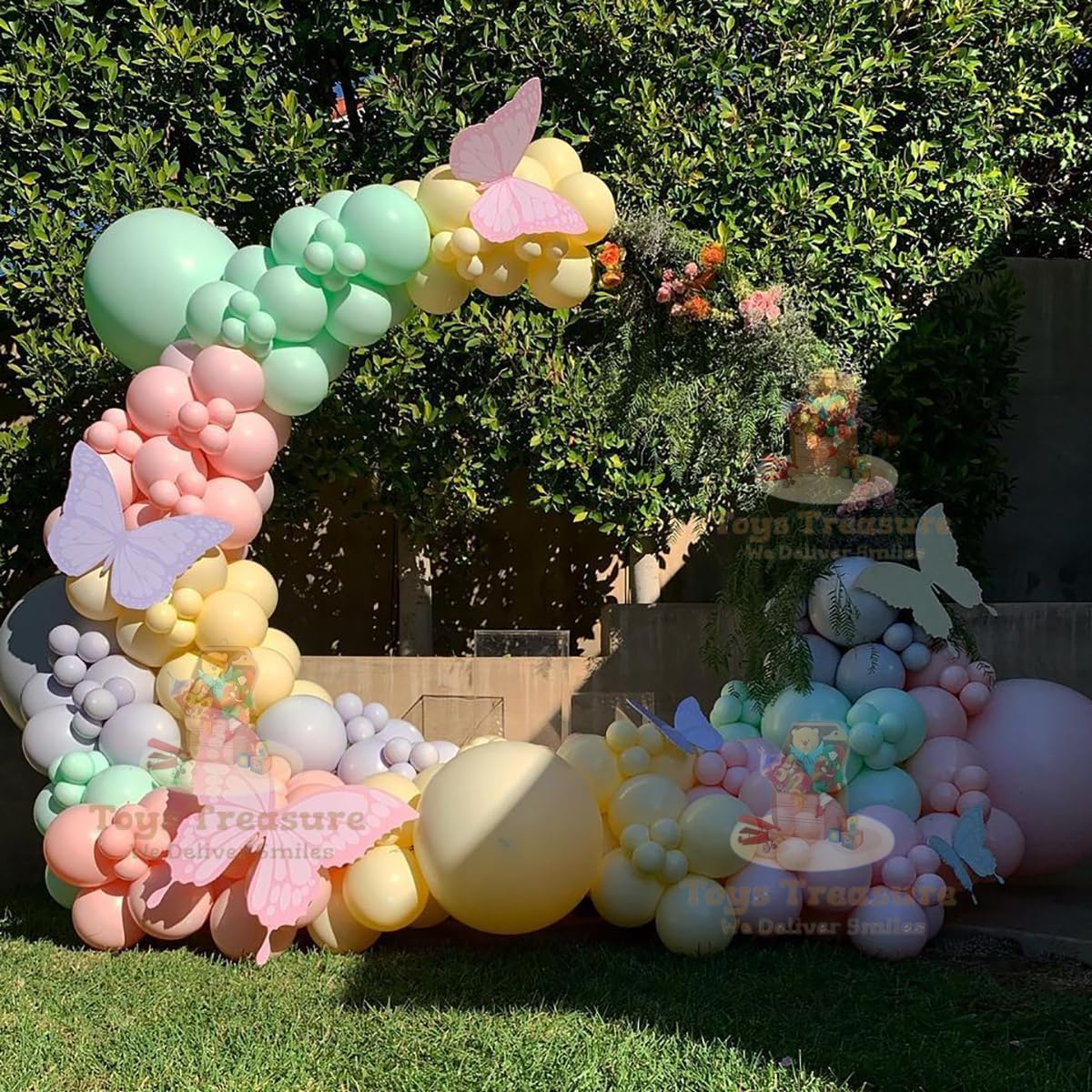 104 Pcs Happy Birthday Decoration Kit - Pastel Rainbow Balloons