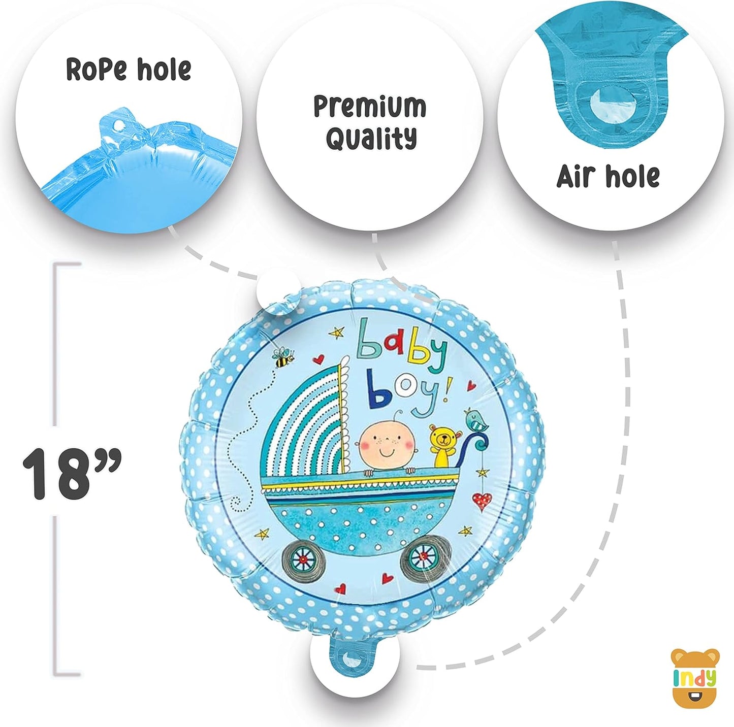 New Born Baby Theme Set Of 35 Pcs -15 A New Little Prince Foil Balloon For Kids