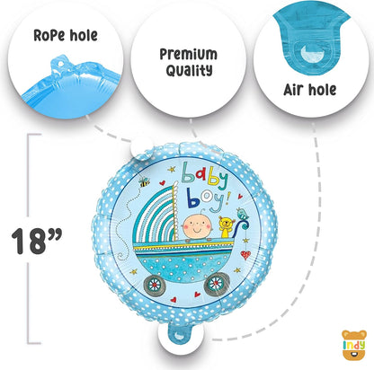 New Born Baby Theme Set Of 35 Pcs -15 A New Little Prince Foil Balloon For Kids