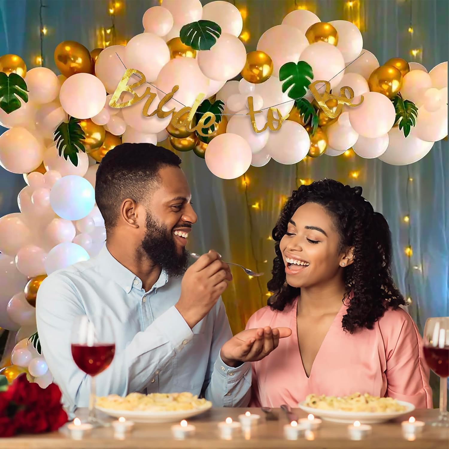 69-Piece Bride-to-Be Party Decoration Kit: Elegant White & Gold Bridal Shower Set