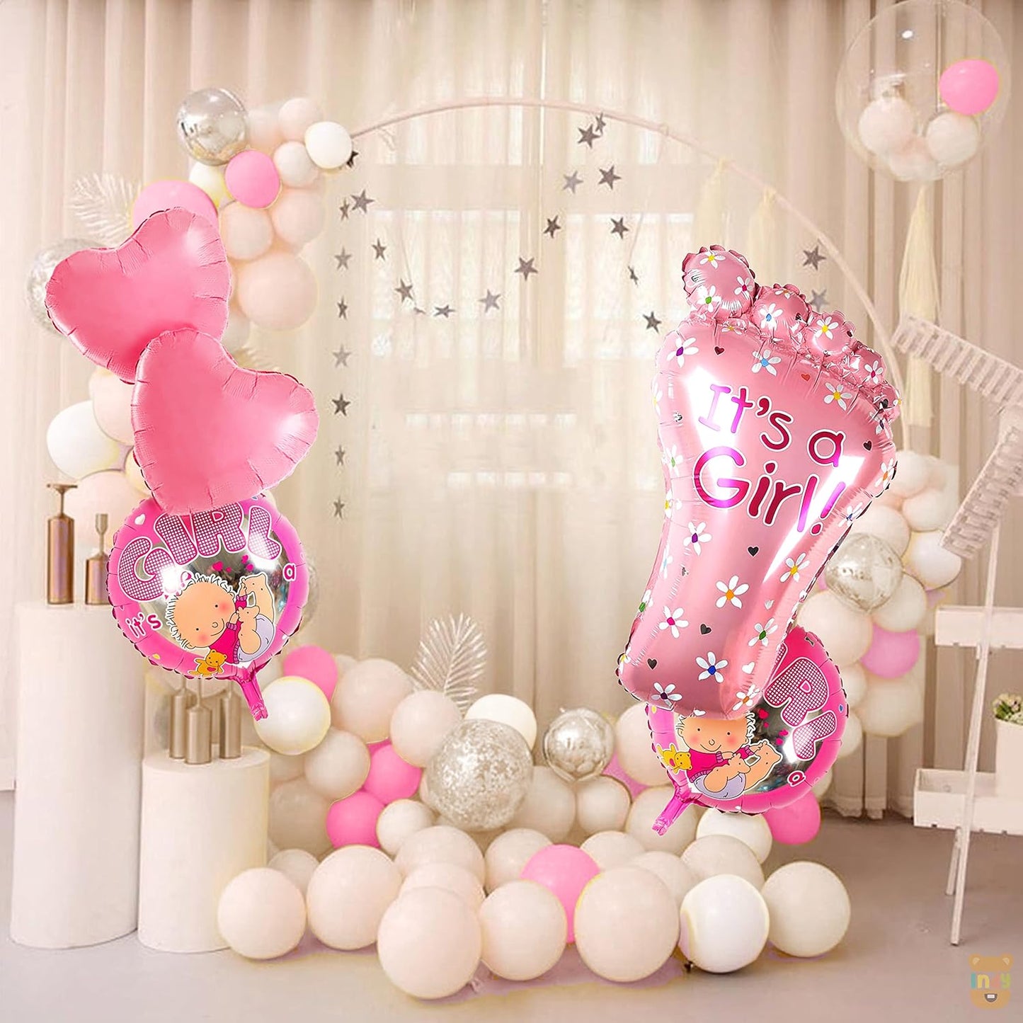 Set Of 35 Pcs Baby Girl Welcome Home Decoration Kit For Home