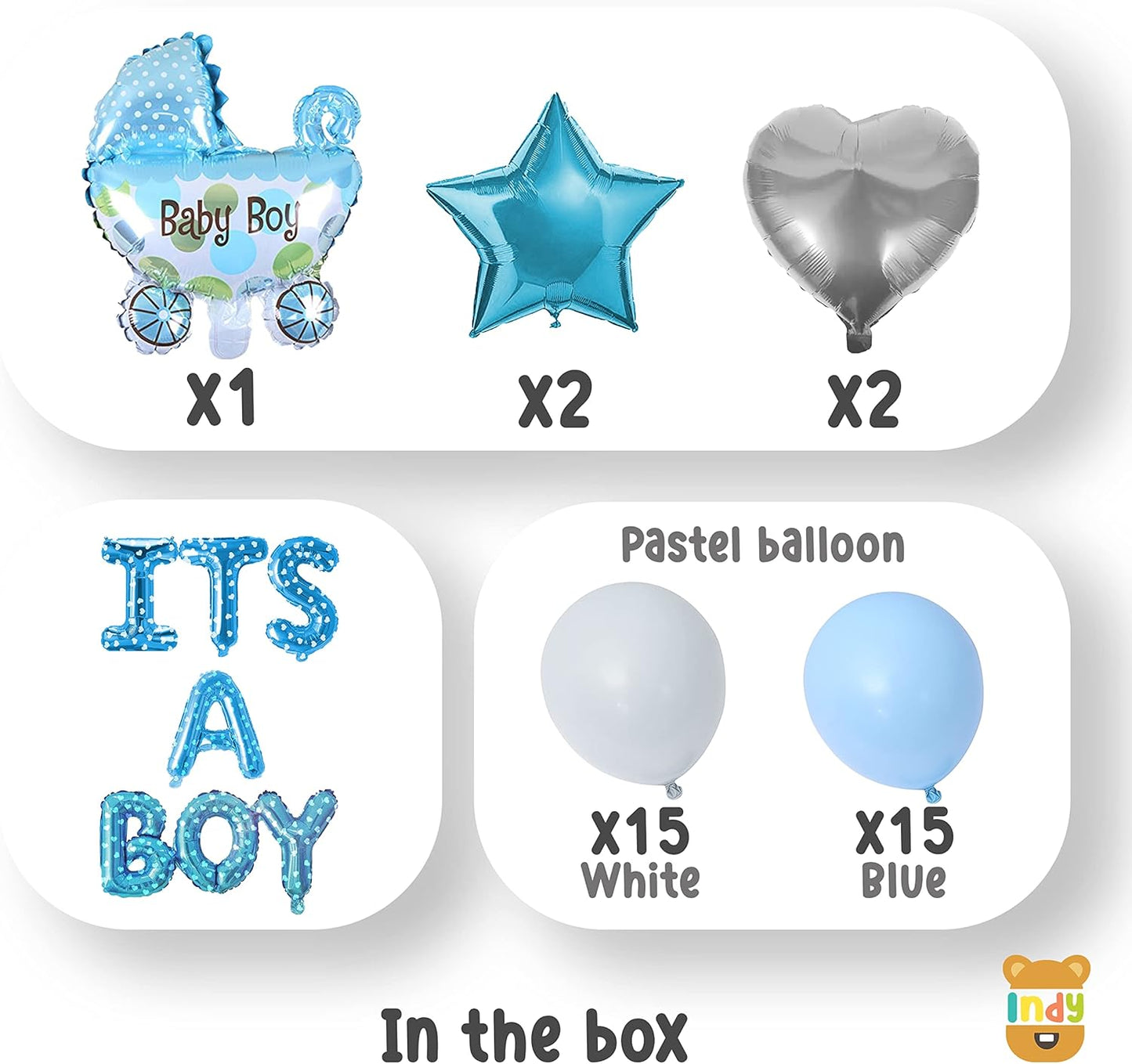 Set Of 42 Pcs Baby Boy Welcome Decoration Kit For Home