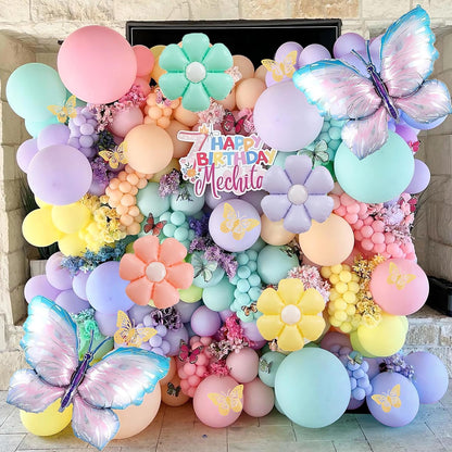 Chic Olive Green Beige Gold Balloon Arch Kit with 3D Butterflies