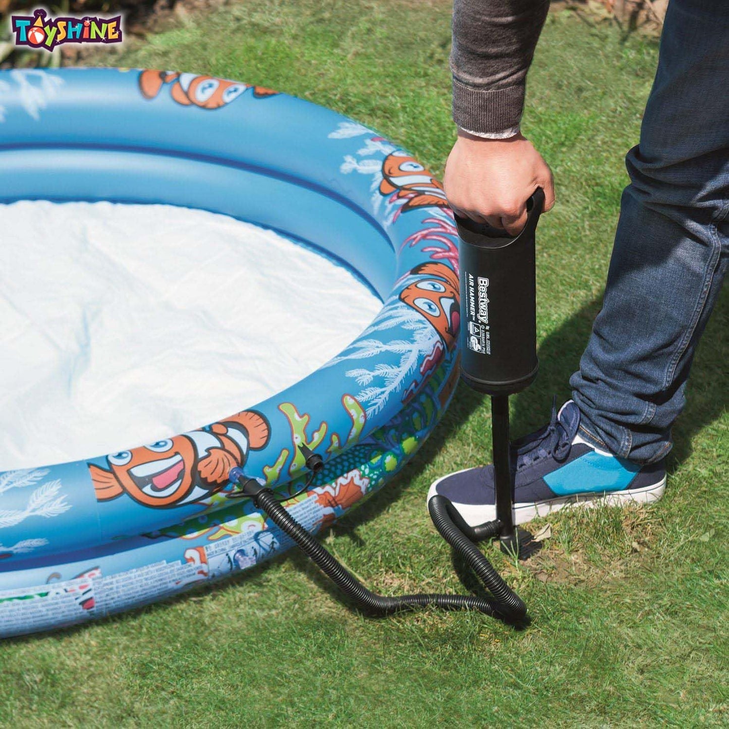 12 Inch Air Hammer Inflation Pump with 3 Valve Adaptors