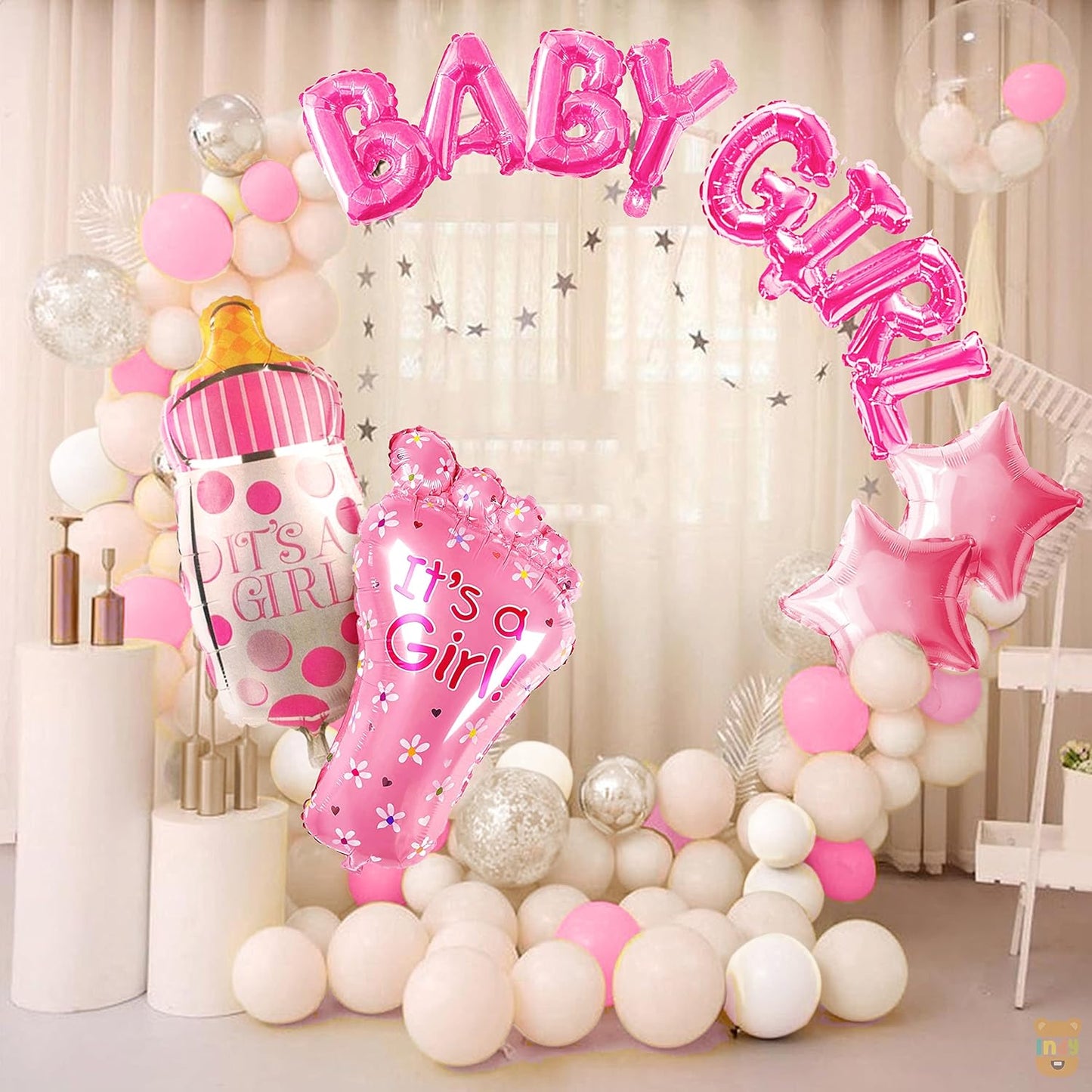 Set Of 42 Pcs Baby Girl Welcome Decoration Kit For Home