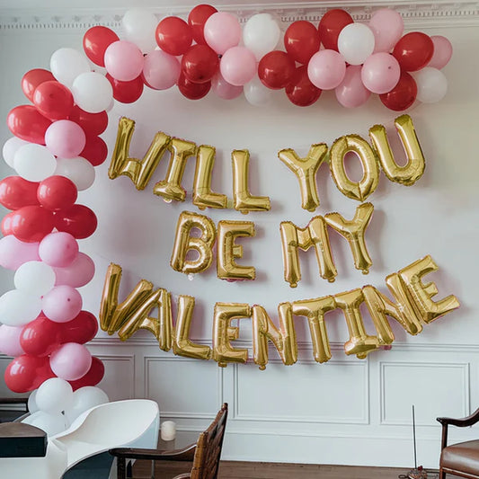"Will You Be My Valentine" Balloon Decoration Kit - Set of 48 Pcs
