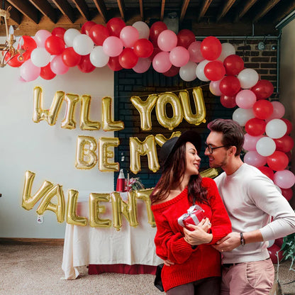 "Will You Be My Valentine" Balloon Decoration Kit - Set of 48 Pcs