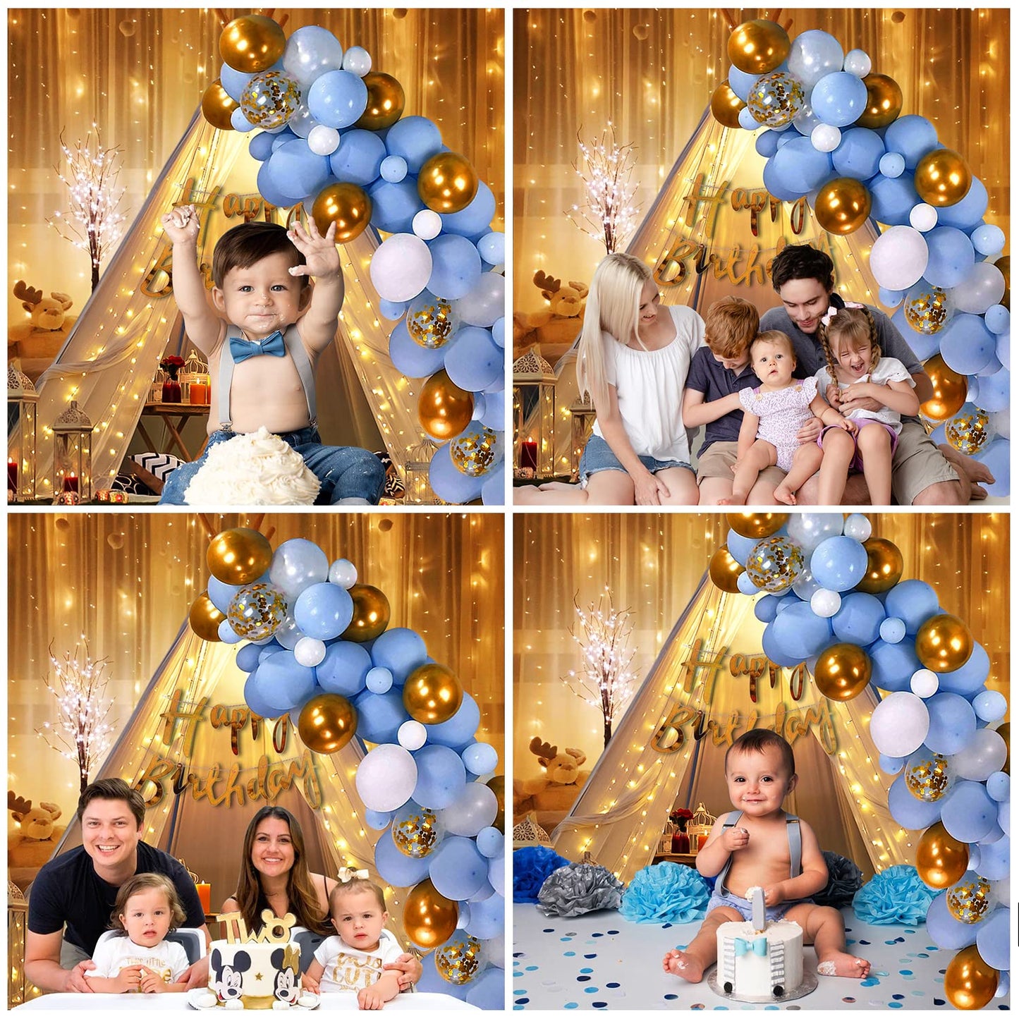 Happy Birthday Decoration Kit - 26 Pcs Blue Birthday Decoration for Husband