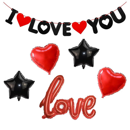 Love Theme Decoration Kit - Set Of 6 Pcs Combo