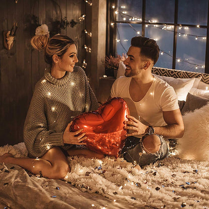 Heart Balloons, 12 Pcs Heart Shaped Foil Balloons