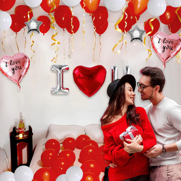 Romantic I Love You Balloon Decoration Kit – Set Of 32 Pcs