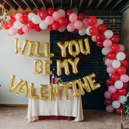 "Will You Be My Valentine" Balloon Decoration Kit - Set of 48 Pcs