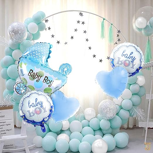 Set Of 35 Pcs - born Baby Boy ballon For Kids Birthday Party Theme