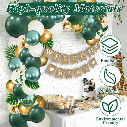 60 Pcs Metallic Confetti Balloons - Gold Green White Balloon for Wedding & Birthday Party