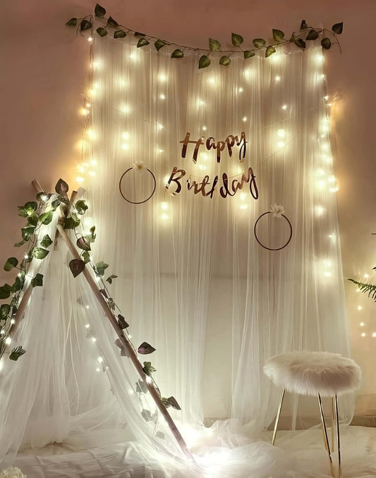 Romantic Birthday Backdrop Decoration for Bedroom 12 Pcs Pack