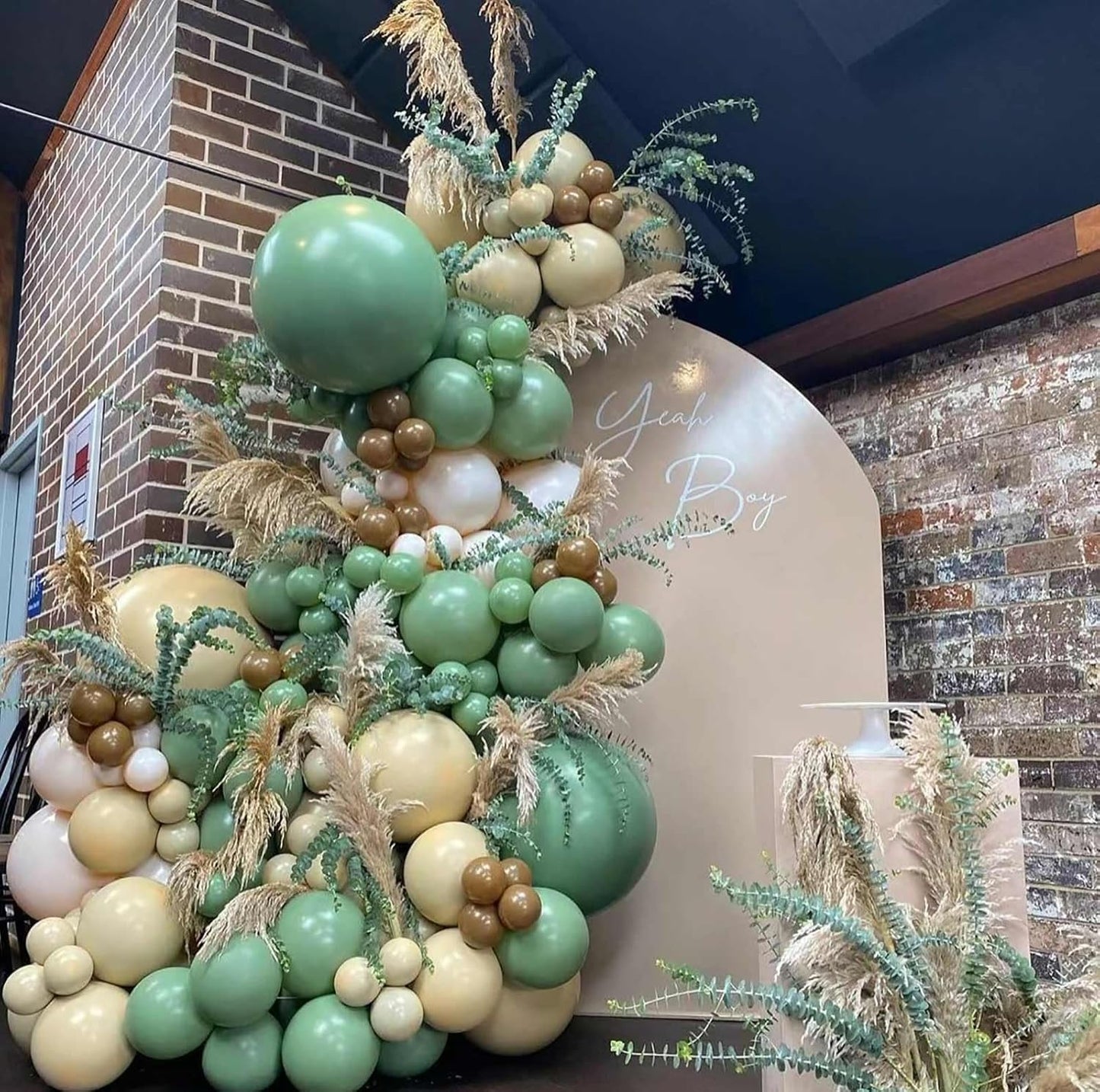 60 Pcs Metallic Gold Green and White Confetti Balloons  for Wedding & Birthday Party