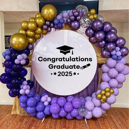 60 Pcs Metallic Gold Purple Confetti Balloons - Wedding & Birthday Party
