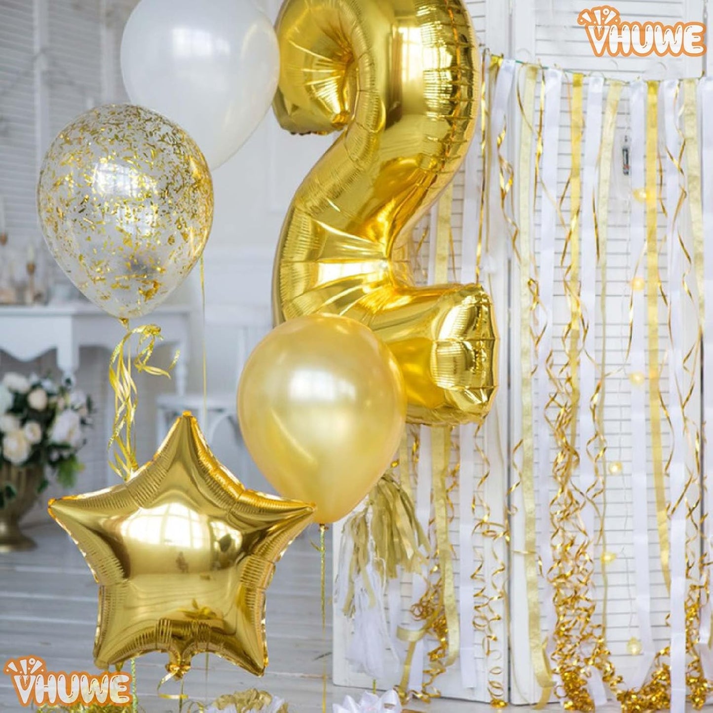 10 Pcs  Star Shaped Mylar Helium Foil Metallic Balloon