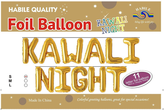 Kawali Night Foil Balloon Set – 11 Letter Golden Balloons